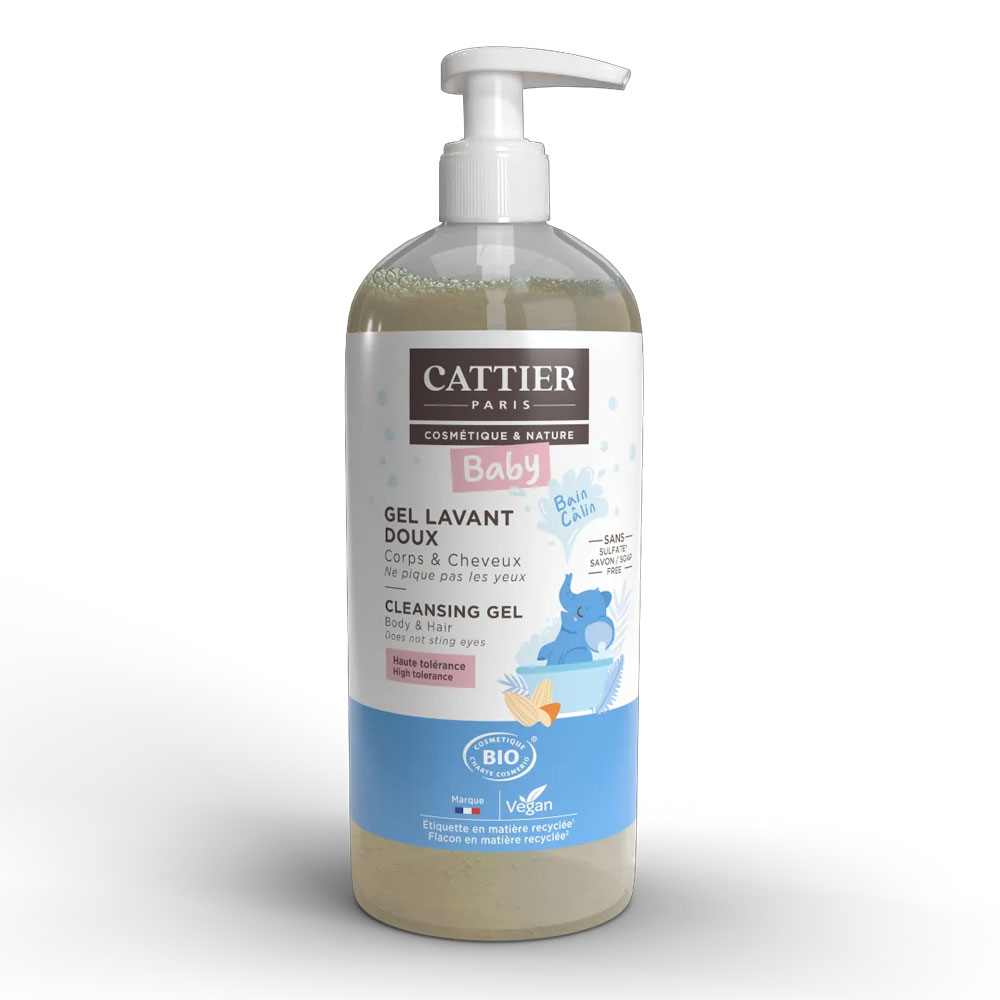 Cattier Baby Gel Lavant Doux Corps Et Cheveux Bio 500ml