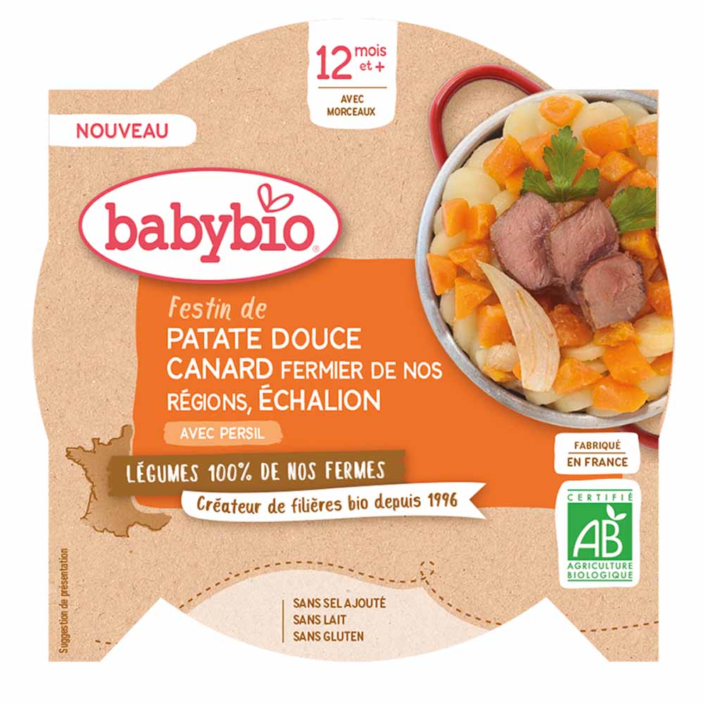 Babybio Sweet potato feast with duck from Poitou Echalion From 12 months 230 g