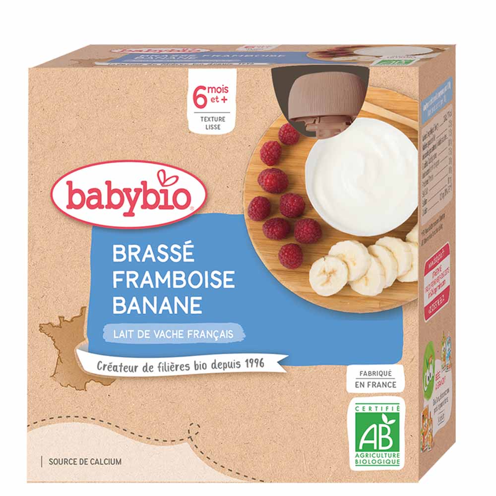Babybio Organic Raspberry and Banana from 6 months+ 4x85g