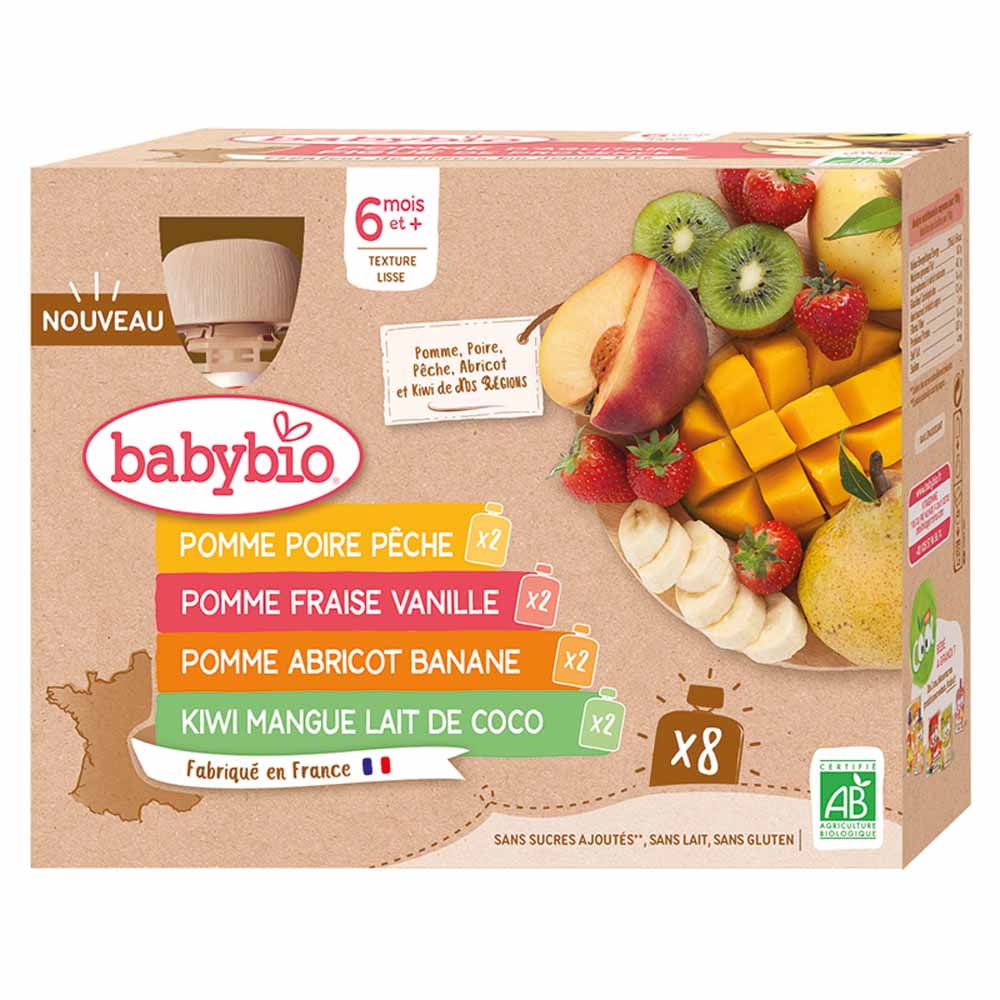 Babybio Fruit Multifruit bottle From 6 Months 8x90g