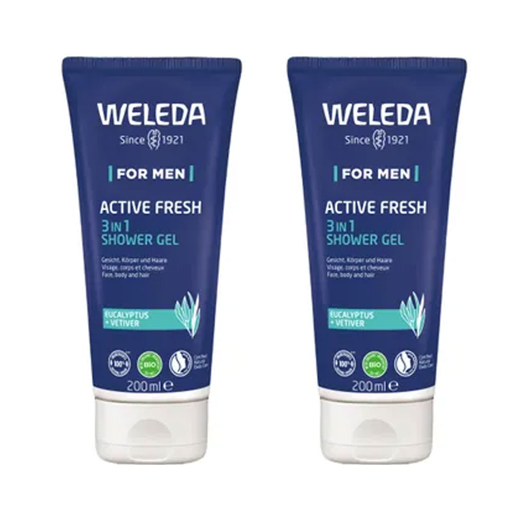 Weleda Man Active Fresh 3 en 1 Gel Douche 2x200ml