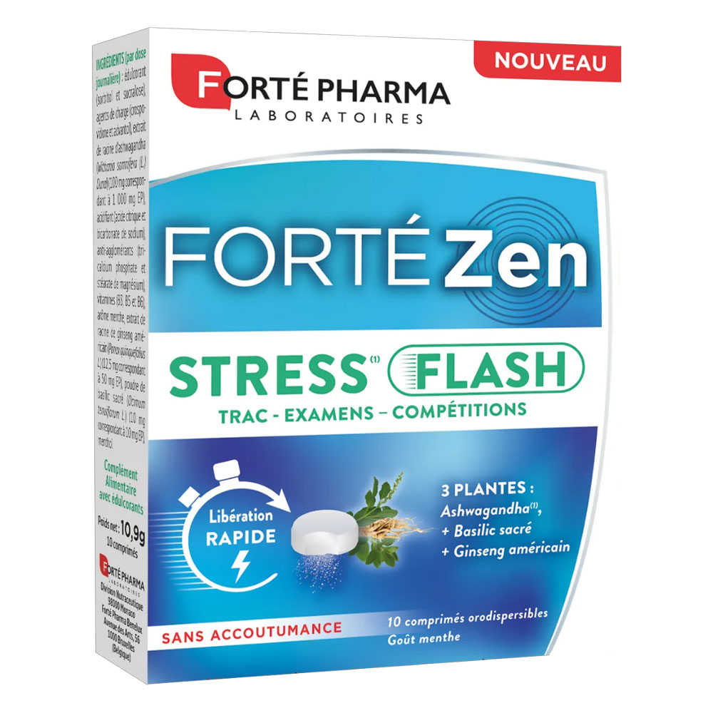 Forté Pharma Forté Zen Stress Flash Ashwagandha Mint flavour 10 orodispersible tablets