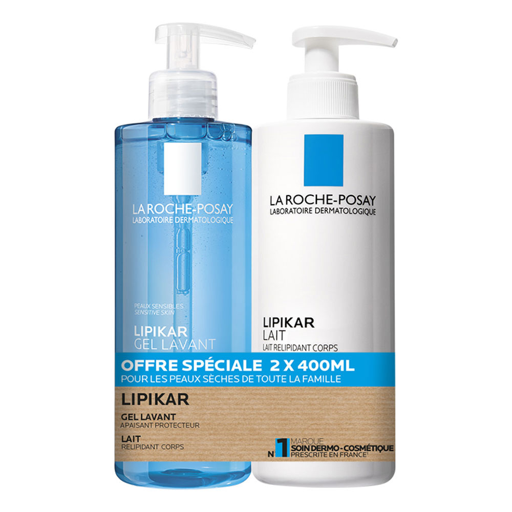 La Roche-Posay Lipikar Gel Lavant et Lait Relipidant Corps 2x400ml
