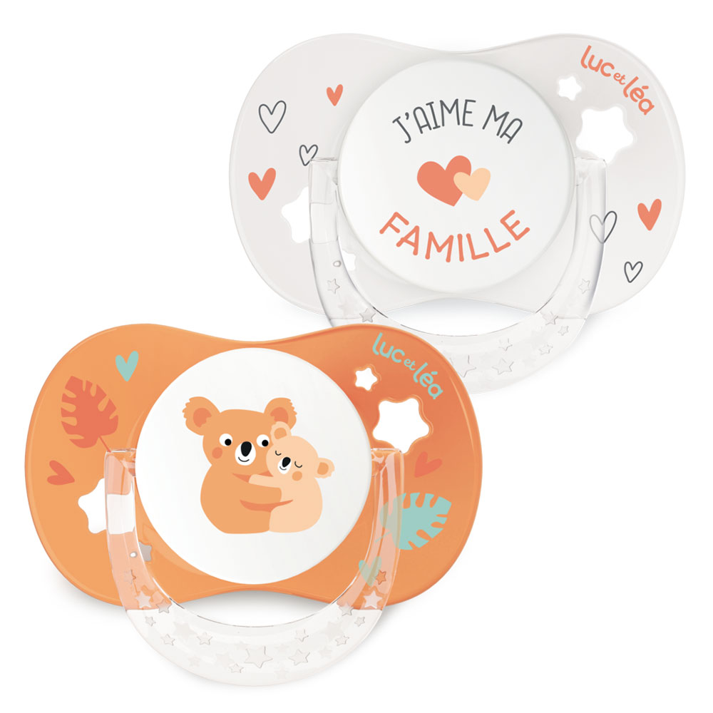 Luc Et Lea Essentiel Symmetrical Silicone Pacifier 18 Months and Plus x2