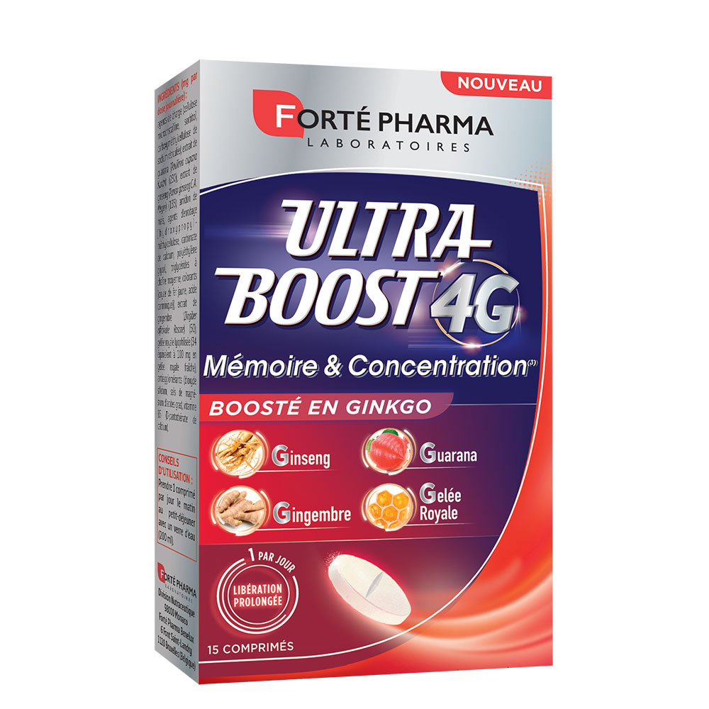 Forté Pharma Ultra Boost 4G Memory & concentration ginseng ginkgo 15 tablets