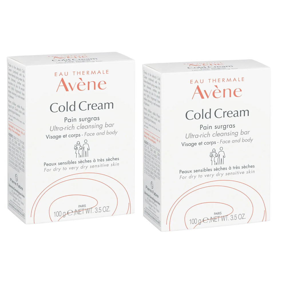 Avène Cold Cream Superfatted Face and Body Bar for Sensitive Skin 2x100g