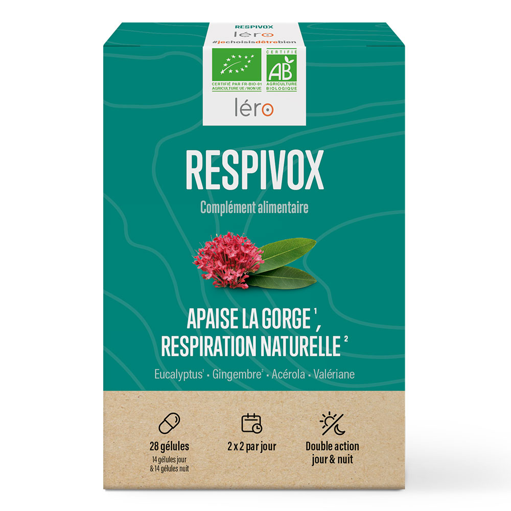 Lero Respivox Apaise la Gorge Respiration Naturelle Pulvérisation Buccale 28 gélules