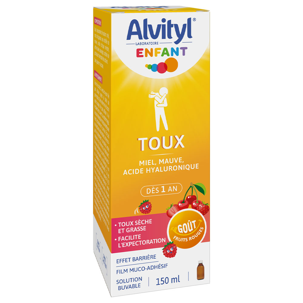 Alvityl Kids Dry and chesty cough syrup red berry flavour 150 ml