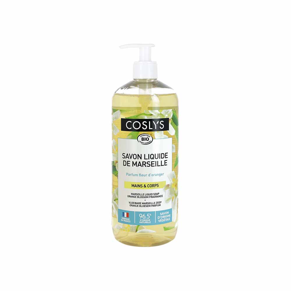 Coslys Organic orange blossom liquid Marseille soap Hand & Body 1L