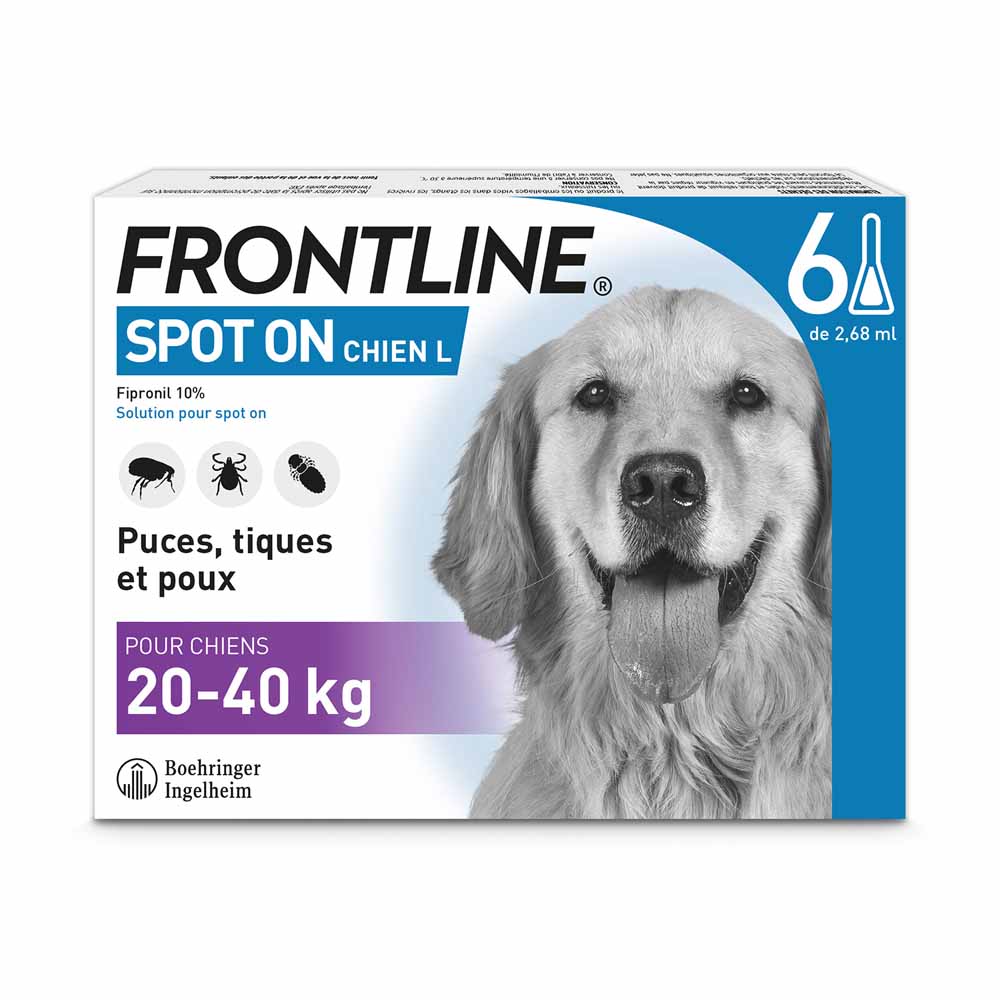 Frontline Spot-on Dog Size L4 20- 6 Pipettes De 6 Pipettes de 2,68ml