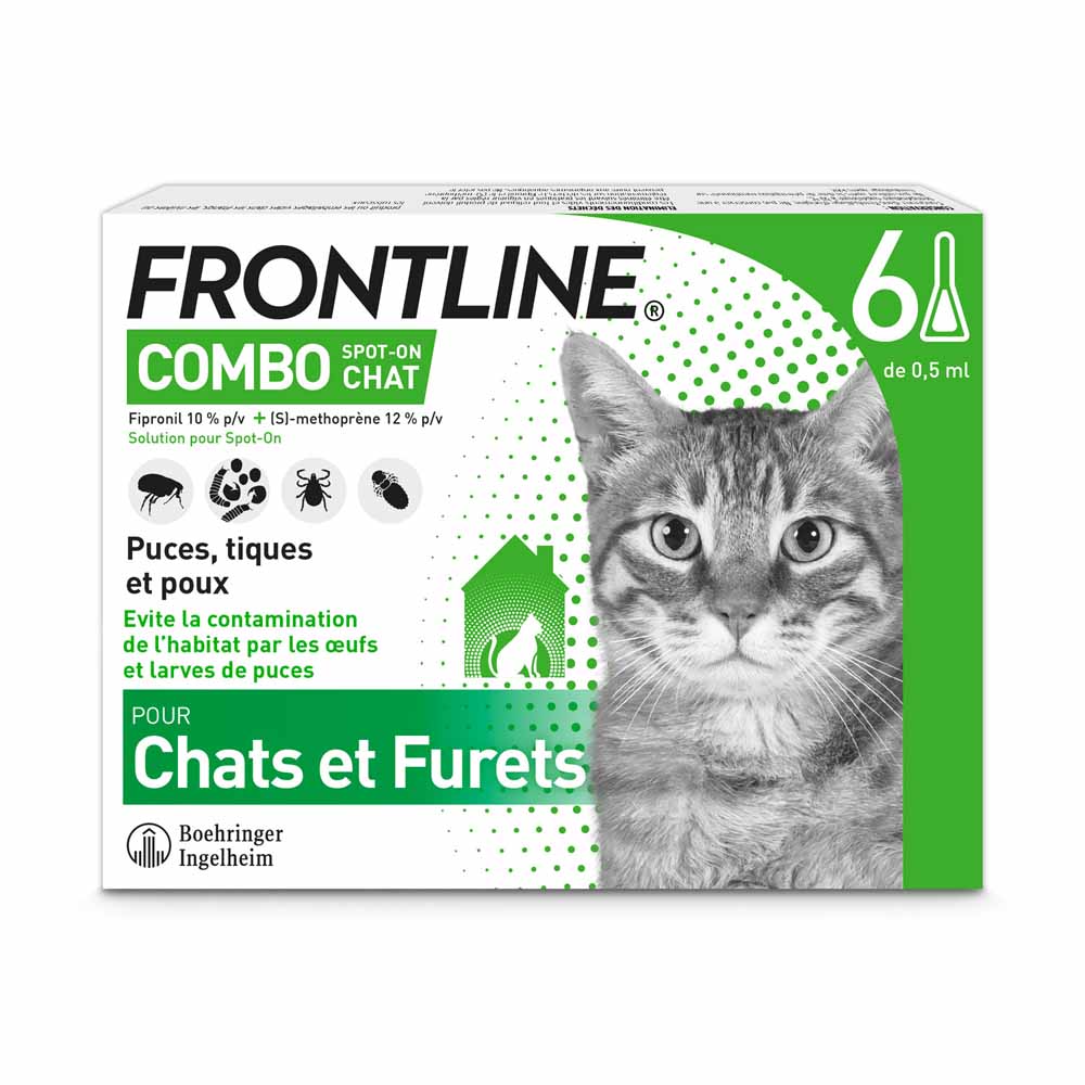 Frontline Spot-on for cats and ferrets 6 x 0.5 ml pipettes