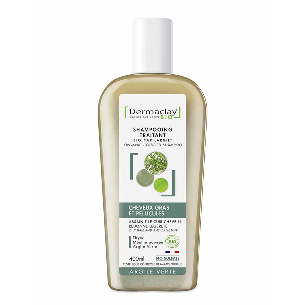 Dermaclay Capilargil Shampoo Greasy Hair With Dandruffs Cheveux Gras Et Pellicules 400ml