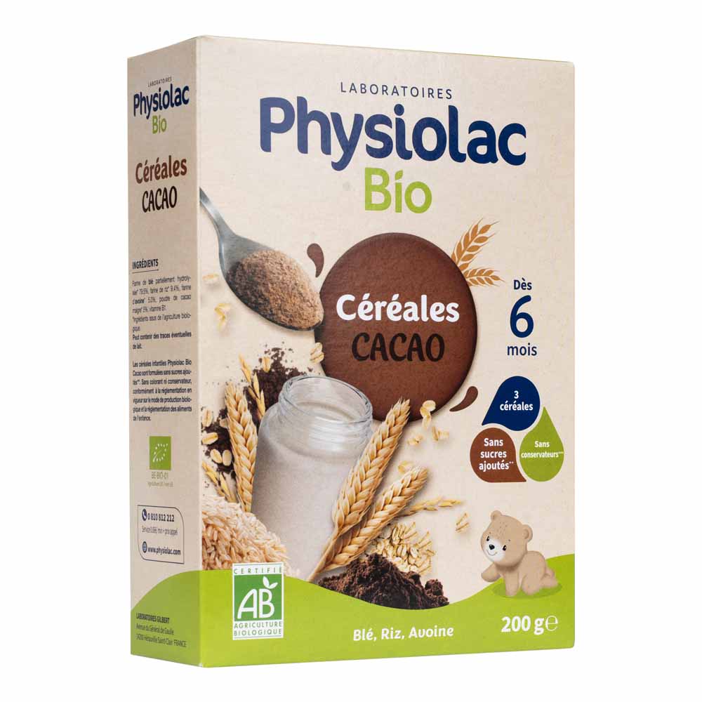 Physiolac Cereales Cacao Bioes Des 6 Mois Bio 200g