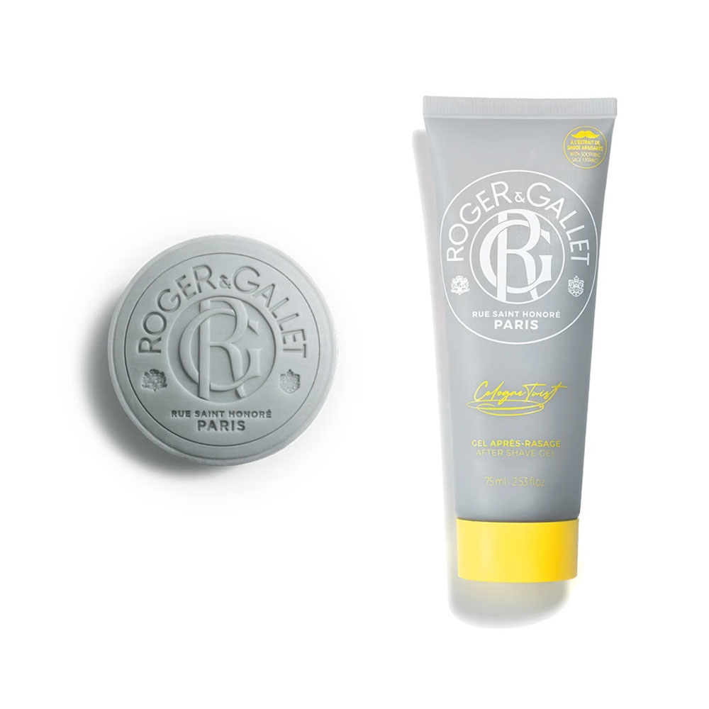 Roger & Gallet Cologne Twist Giftboxes Vanity Shaving Bar 100g + After Shave Gel 75ml