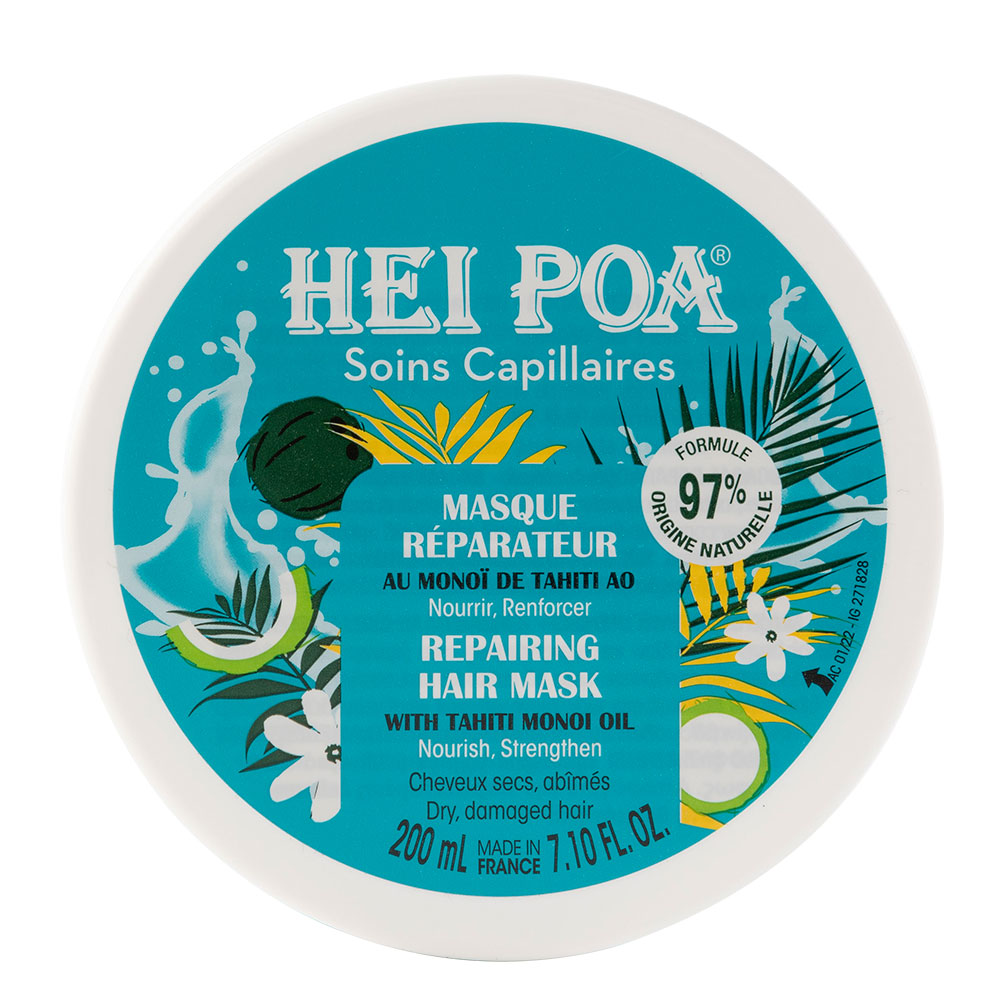 Hei Poa Hair Care Tahitian Monoi Repair Masks Dry and Damaged Hair 200ml