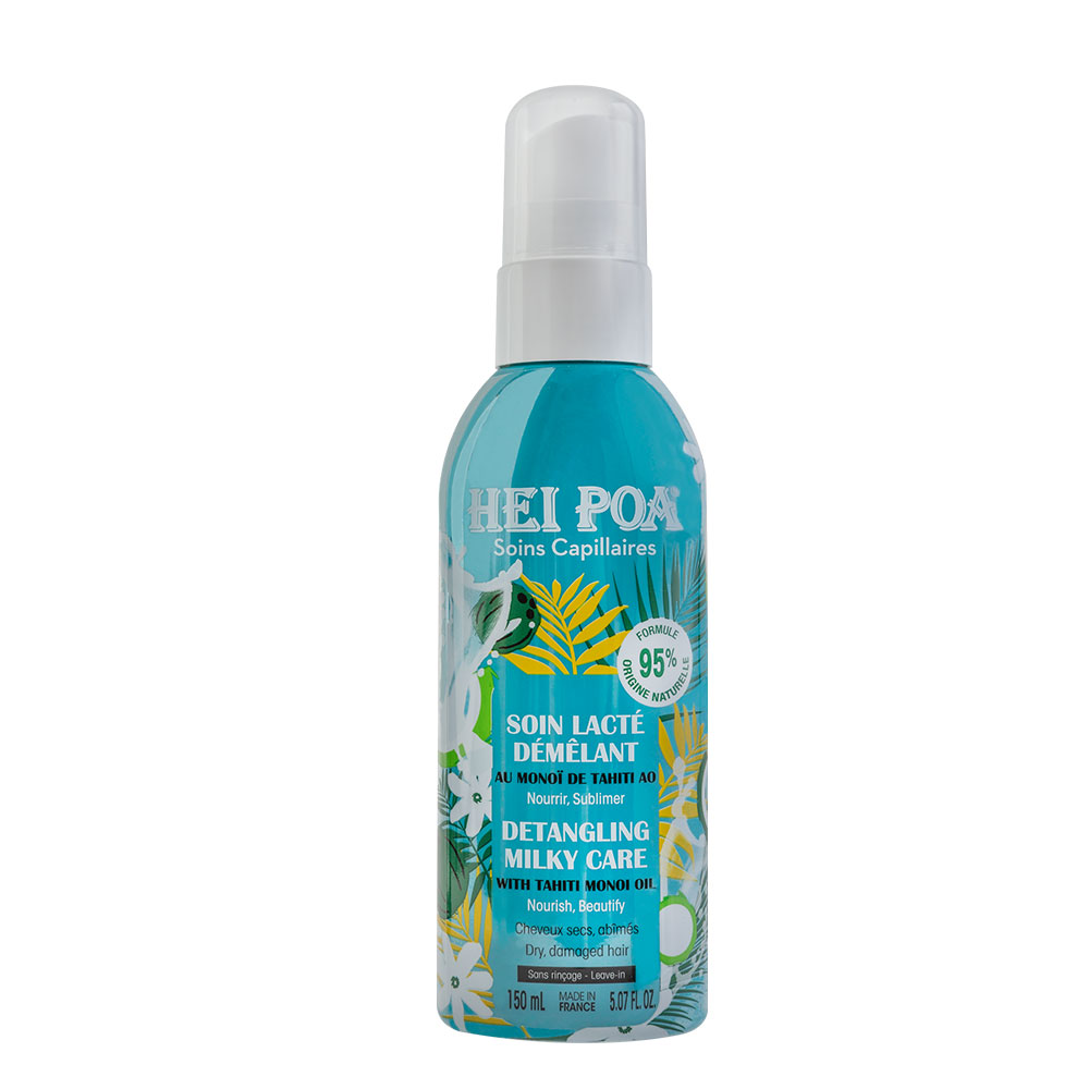 Hei Poa Hair Care Detangling Milk Care with Monoï de Tahiti Dry and Damaged Hair 150ml