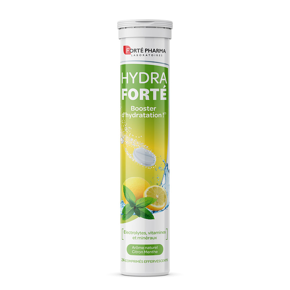 Forté Pharma Hydra Forté Hydration booster natural lemon-mint flavour 24 effervescent tablets
