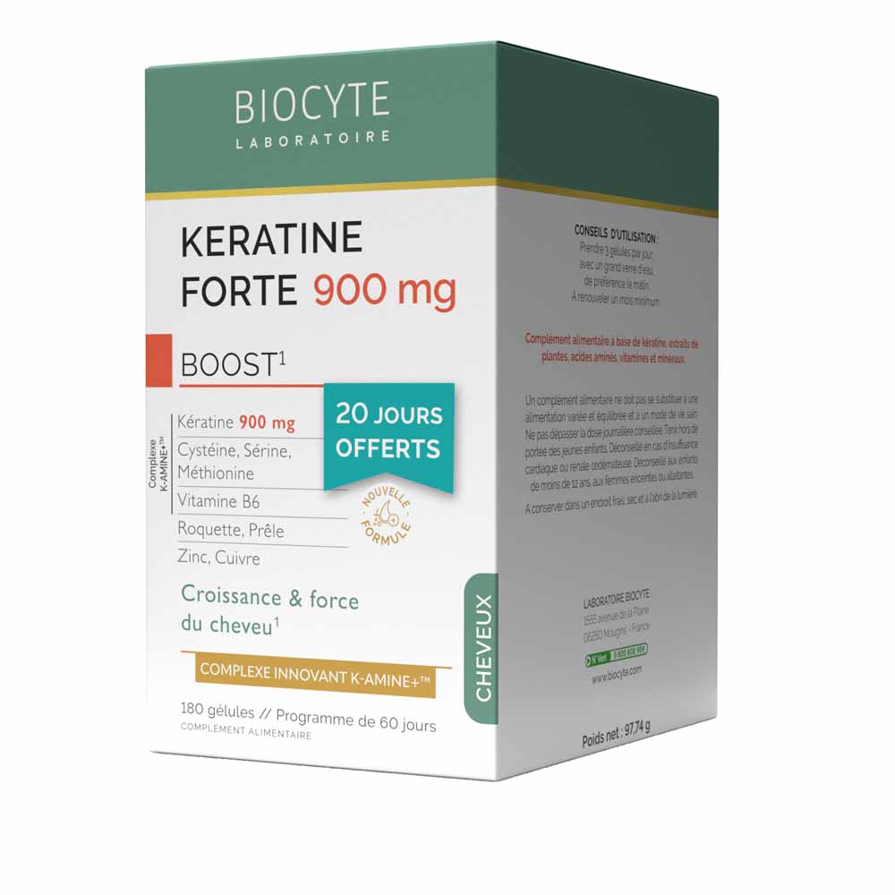 Biocyte Hair Keratine Forte 900 mg boost 180 capsules