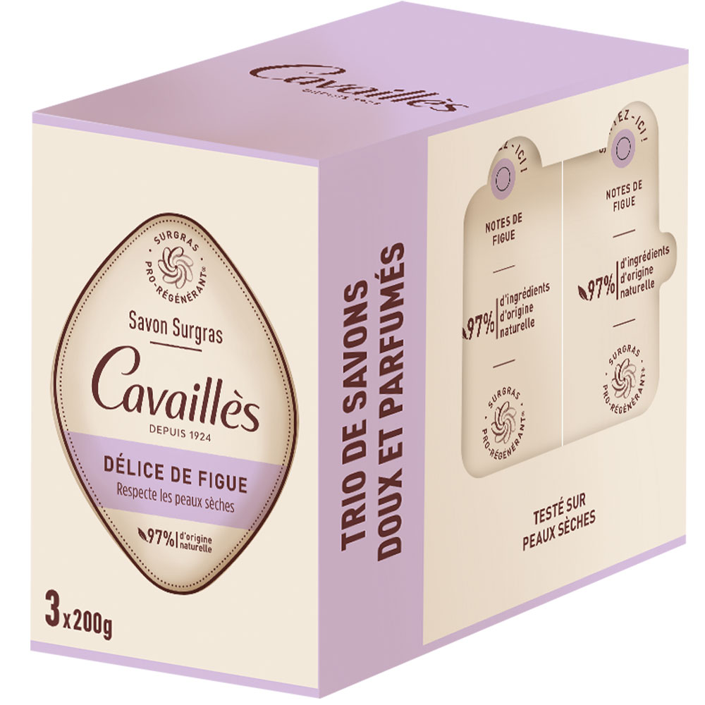 Cavaillès Surgras Pro-Regenerating Fig Delight Soaps 3x200g