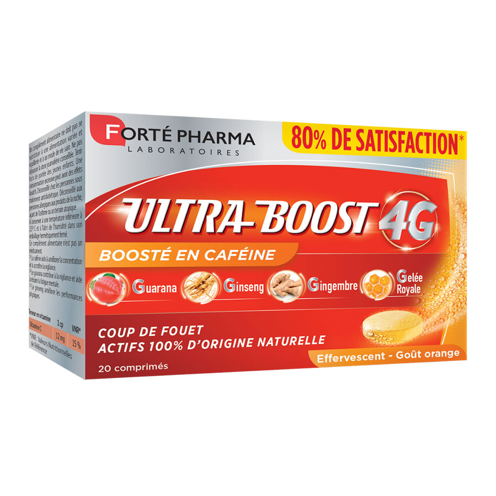Forté Pharma Ultra Boost 4G Natural Energy Booster with Caffeine 20 effervescent tablets