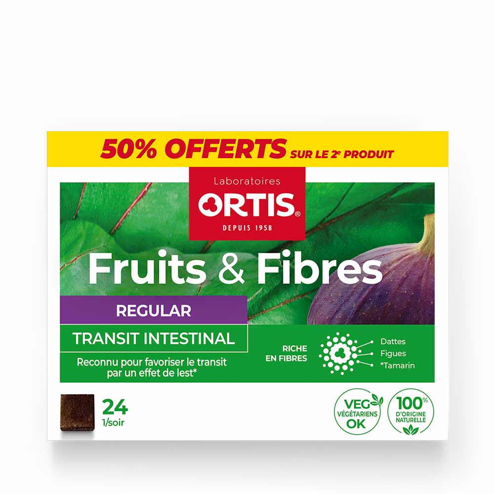 Ortis Fruits and fibres for intestinal transit regularity 2 x 24 units