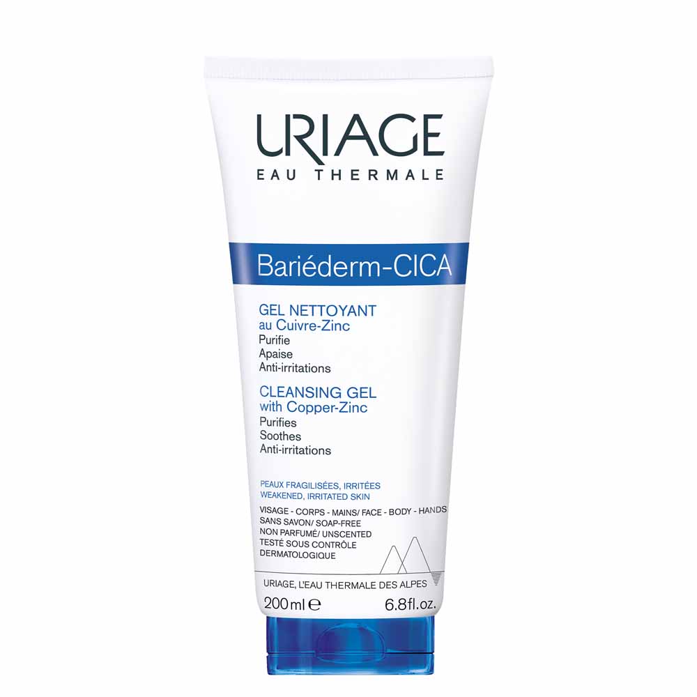 Uriage Facial Hygiene Bariederm Cleansing Cica Gel Irritated Skins Peaux Fragilisées 200ml