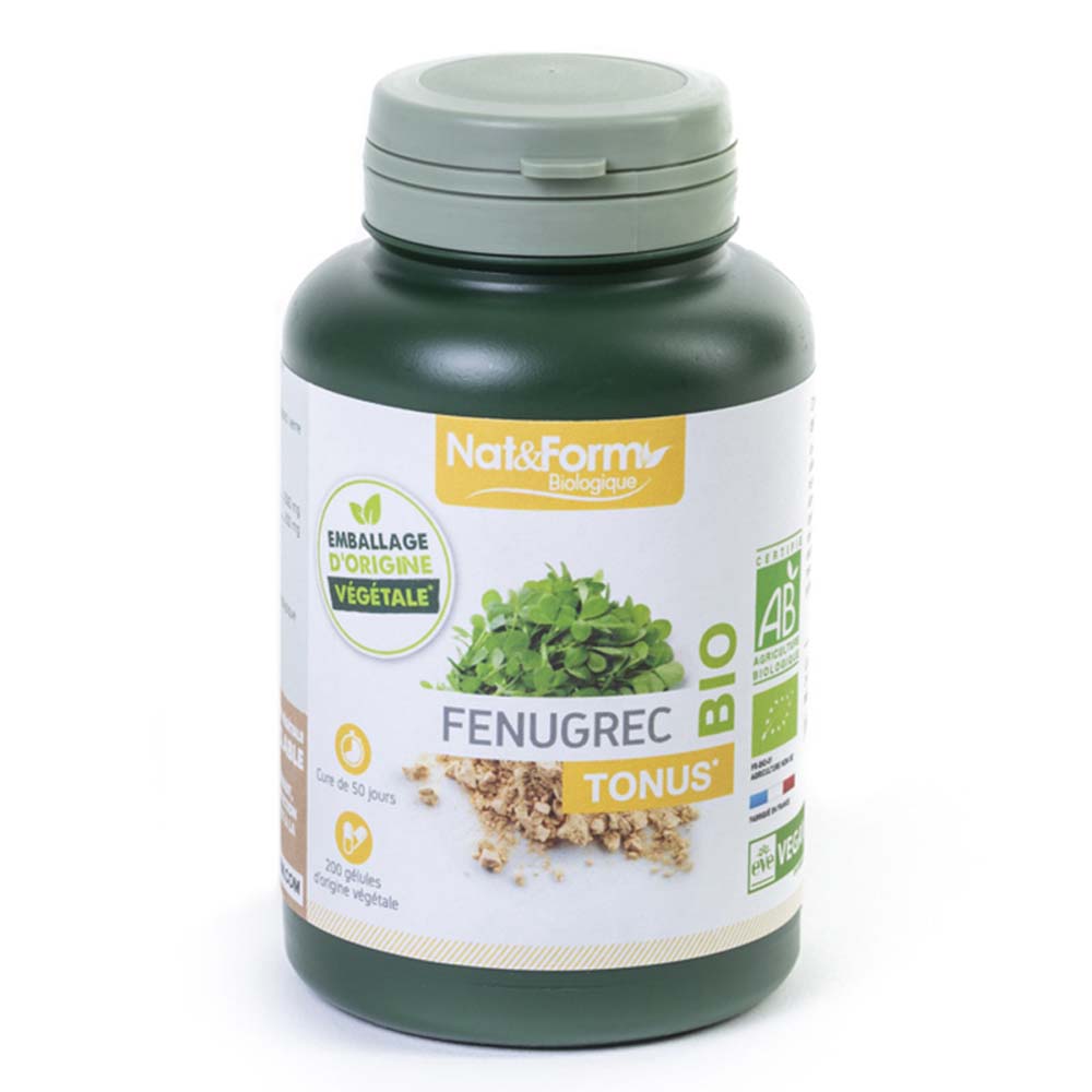 Nat&Form Organic Fenugreek 200 Capsules Sustainable Nat&form