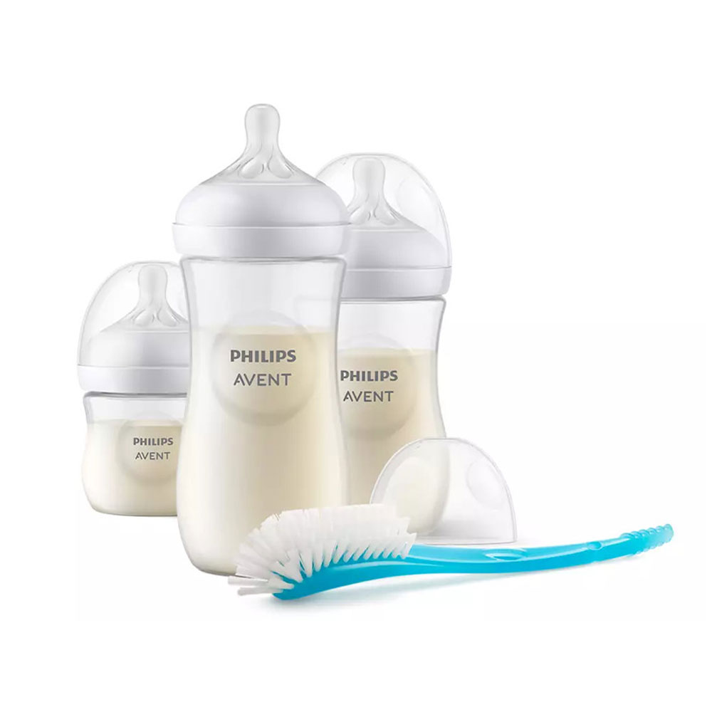Avent Newborn Response Gift Set 3 bottles + 1 brush