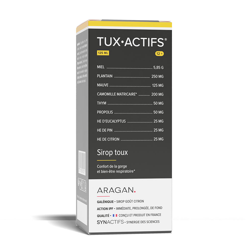 Aragan Synactifs TuxActifs dès 12 ans Sirop toux 125ml