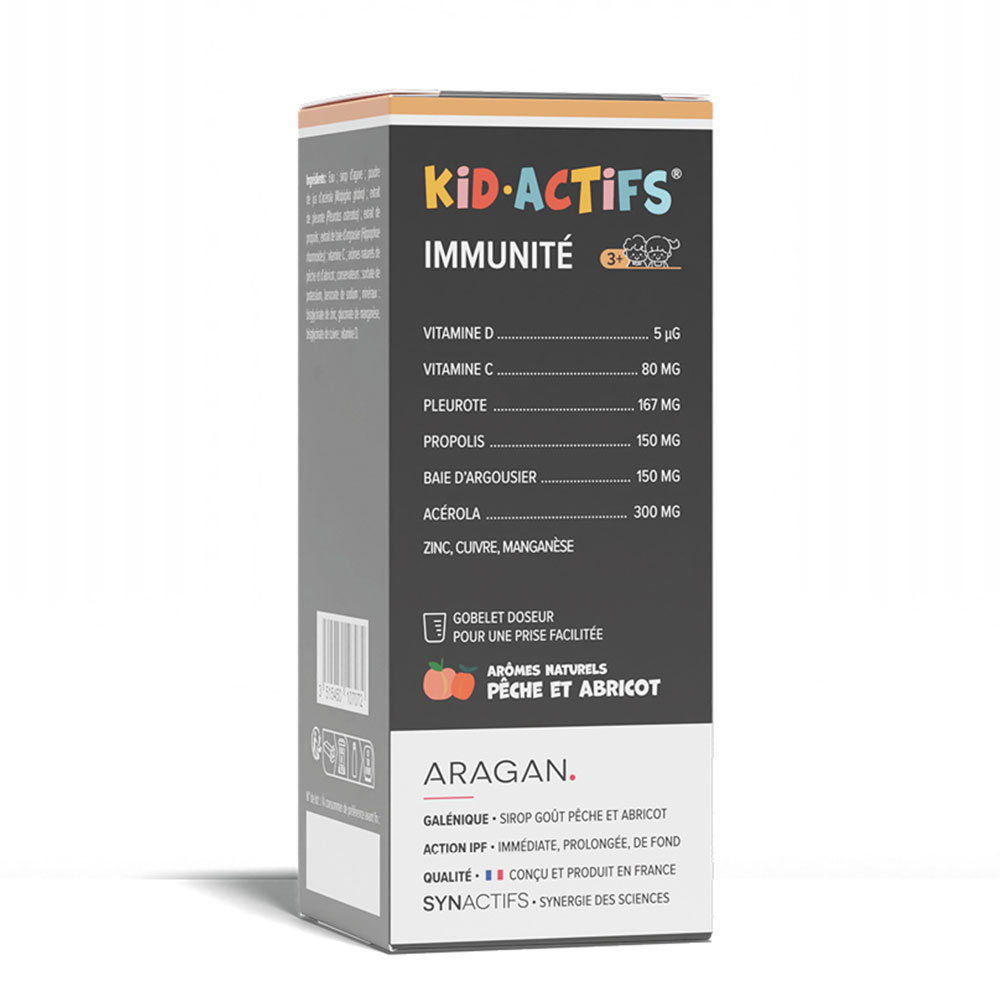 Aragan Synactifs KidActifs Immunity Syrups Boosting the immune system 125mL