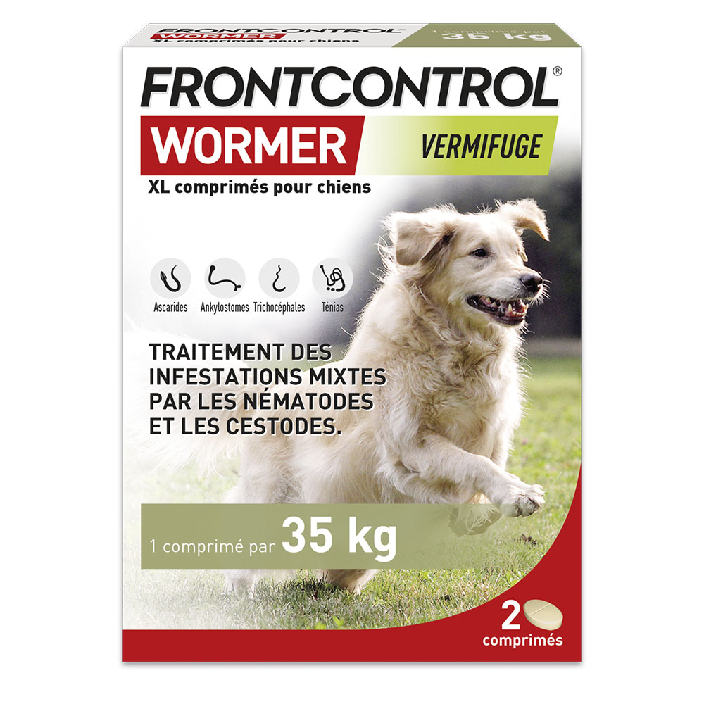 Frontline Frontcontrol Wormer Dewormer for dogs 1 extra-large tablet per 35kg body weight 2 x