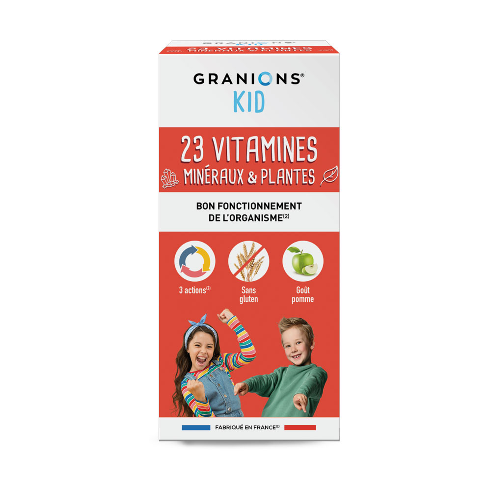 Granions Kid Organic 23-vitamin syrup from 3 years old, apple flavour 200 ml