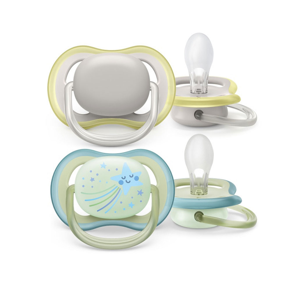 Avent Ultra-Air Orthodontic Pacifier NightTime 0 to 6 months x2