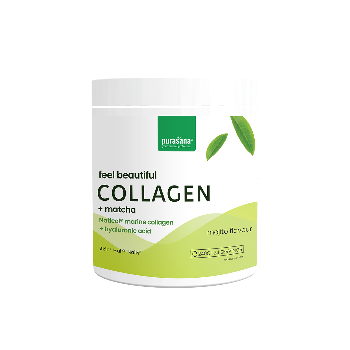 Purasana Marine collagen + matcha mojito flavour 240 g