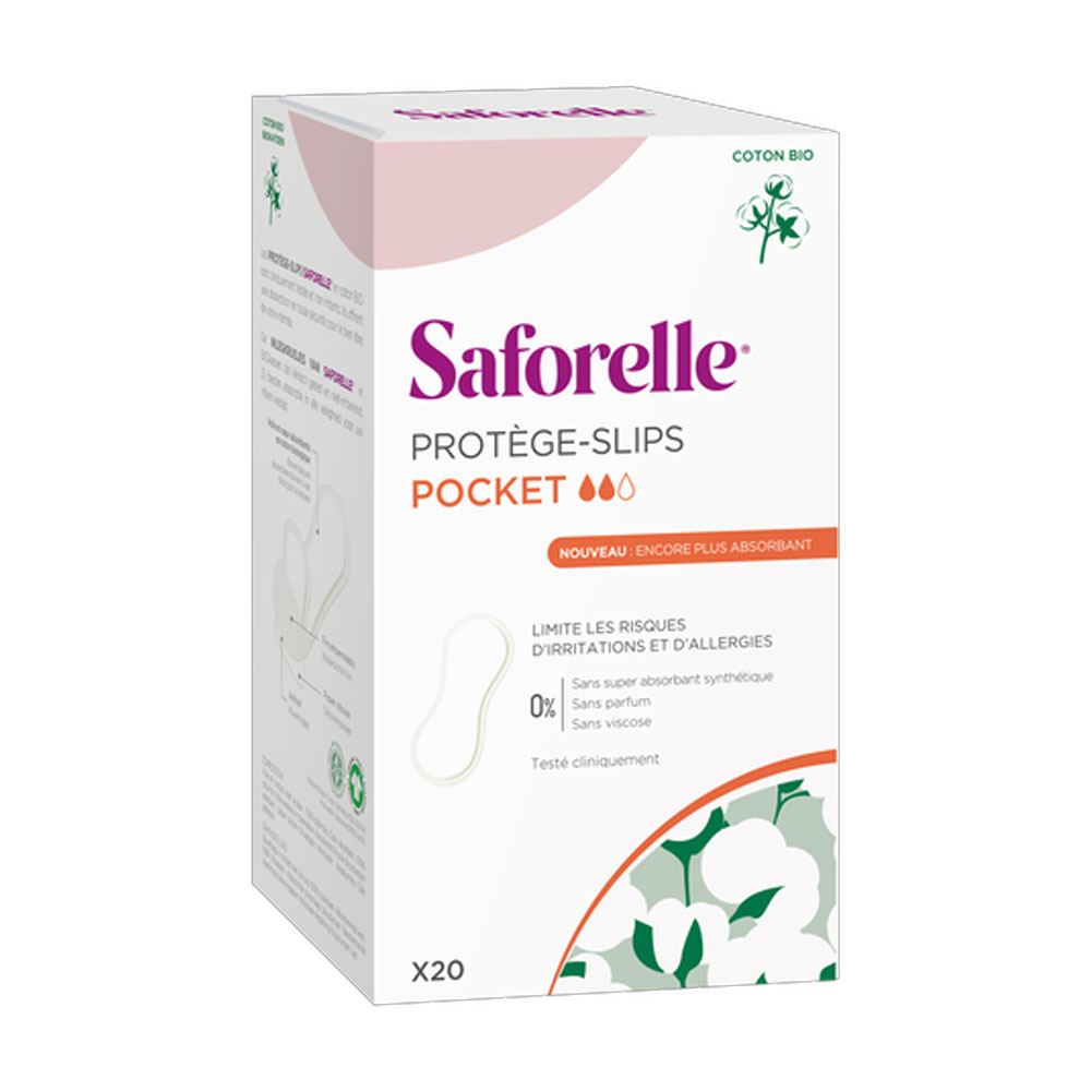 Saforelle Pocket Coton Bioes panty liners x20