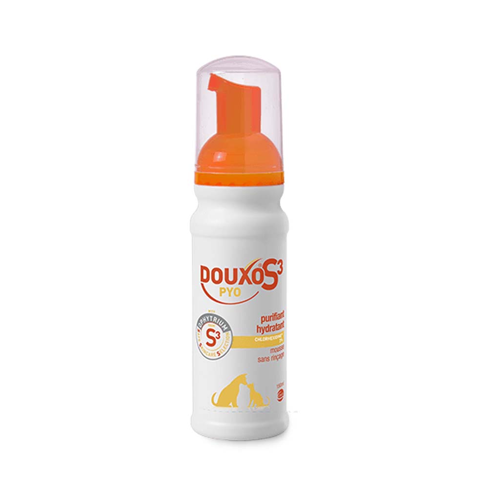 Douxo No-rinse foam purifying and hydrating S3 Pyo with 3% chlorhexidine, coco-vanilla fragrance 150 ml