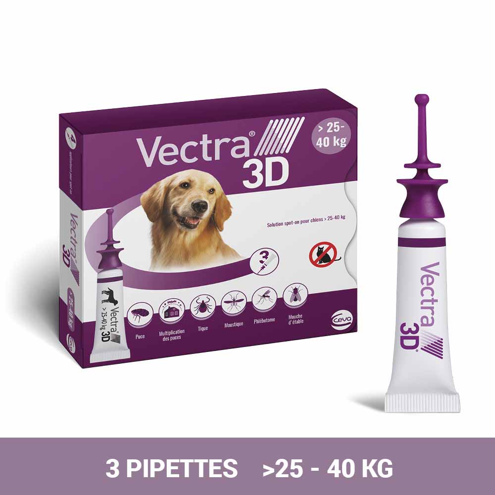 Vectra Spot-on solution for dogs &gt;25-40kg 3 pipettes