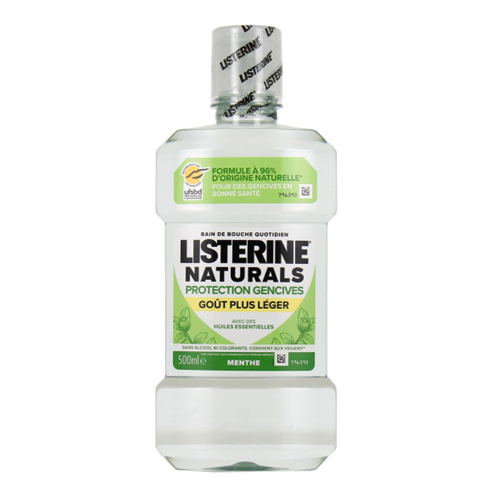 Listerine Naturals Mouthwash Protect gums Mint Lighter taste 500 ml