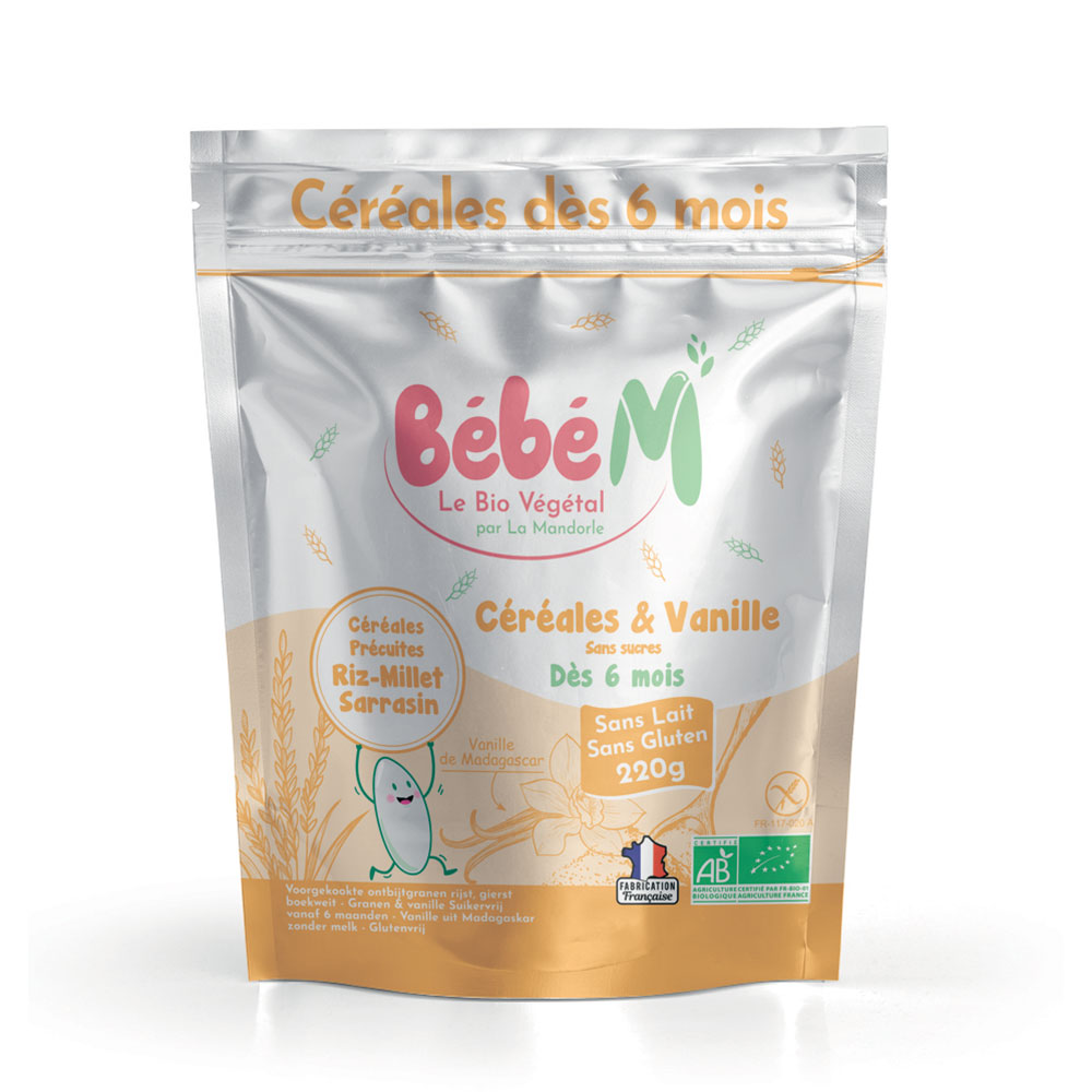 La Mandorle Bébé M Organic Cereals and Vanilla From 6 Months 220g