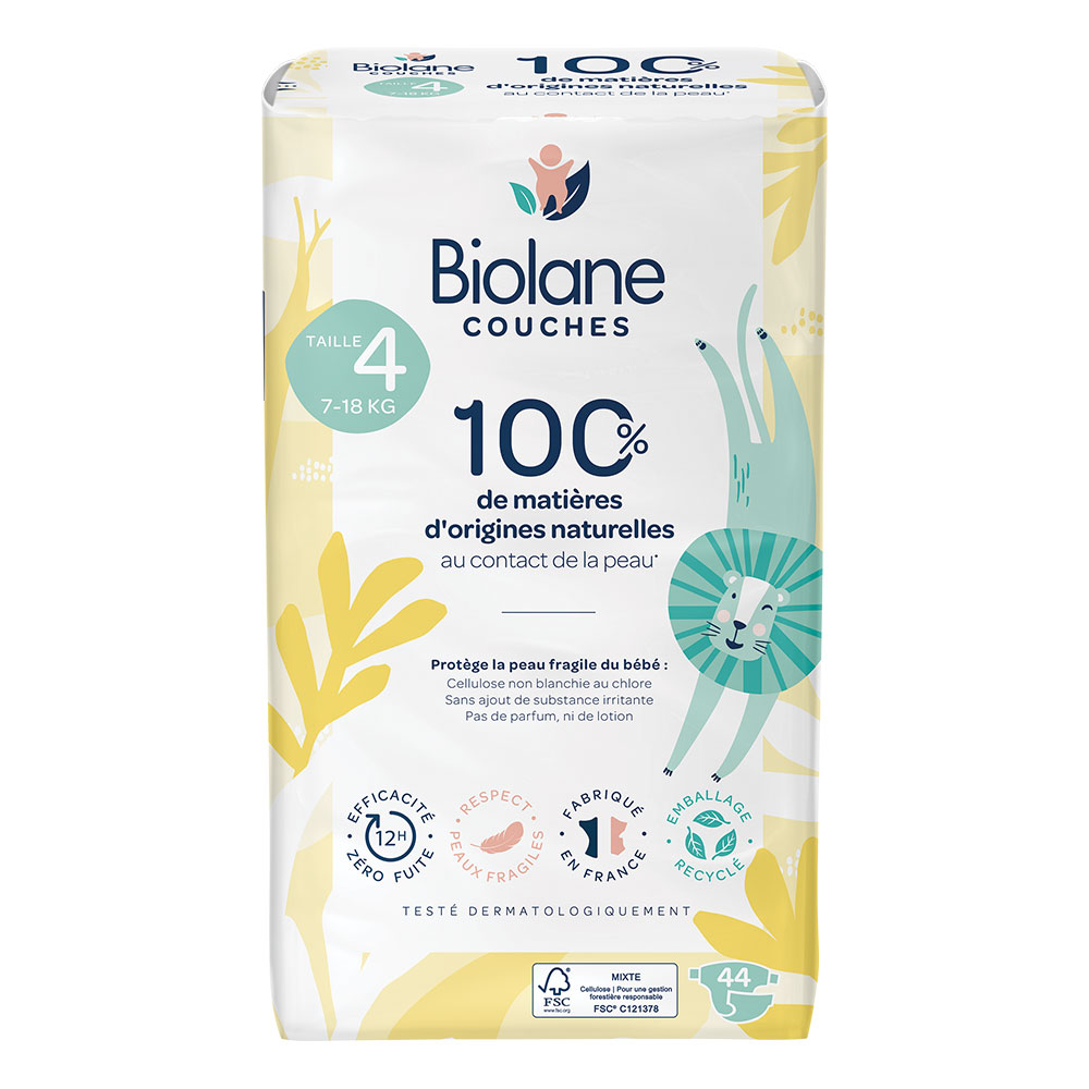 Biolane Natural Eco Diapers Size 4 x 44