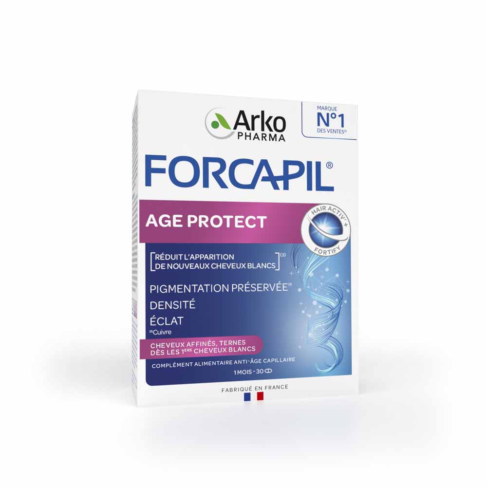 Arkopharma Forcapil Age Protect for Pigmentation, Density and Radiance grey and dull hair 30 tablets