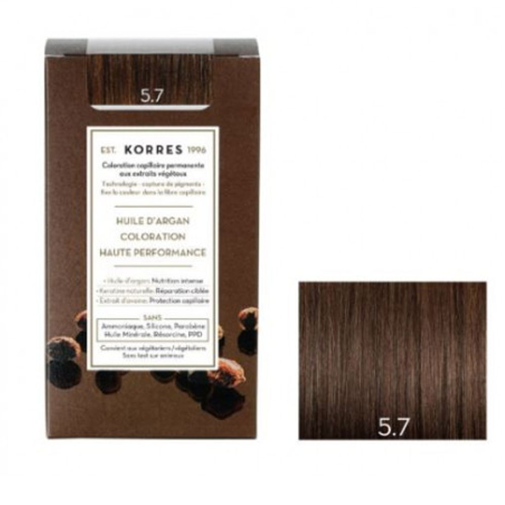 Korres Argan oil Permanent Hair Colour With Argan Oil 50ml 5.7 CHATAIN LIGHT BROWN