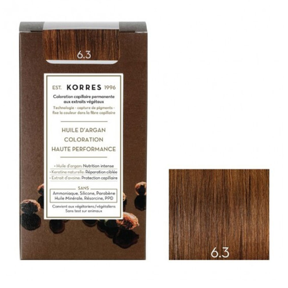 Korres Argan oil Permanent Hair Colour With Argan Oil 50ml 6.3 GOLDEN HONEY BLONDE