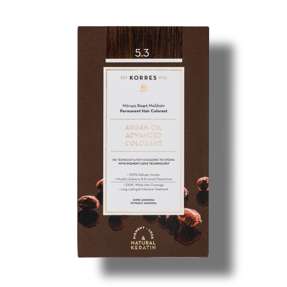 Korres Argan oil Permanent Hair Colour With Argan Oil 50ml 5.3 GOLD BROWN