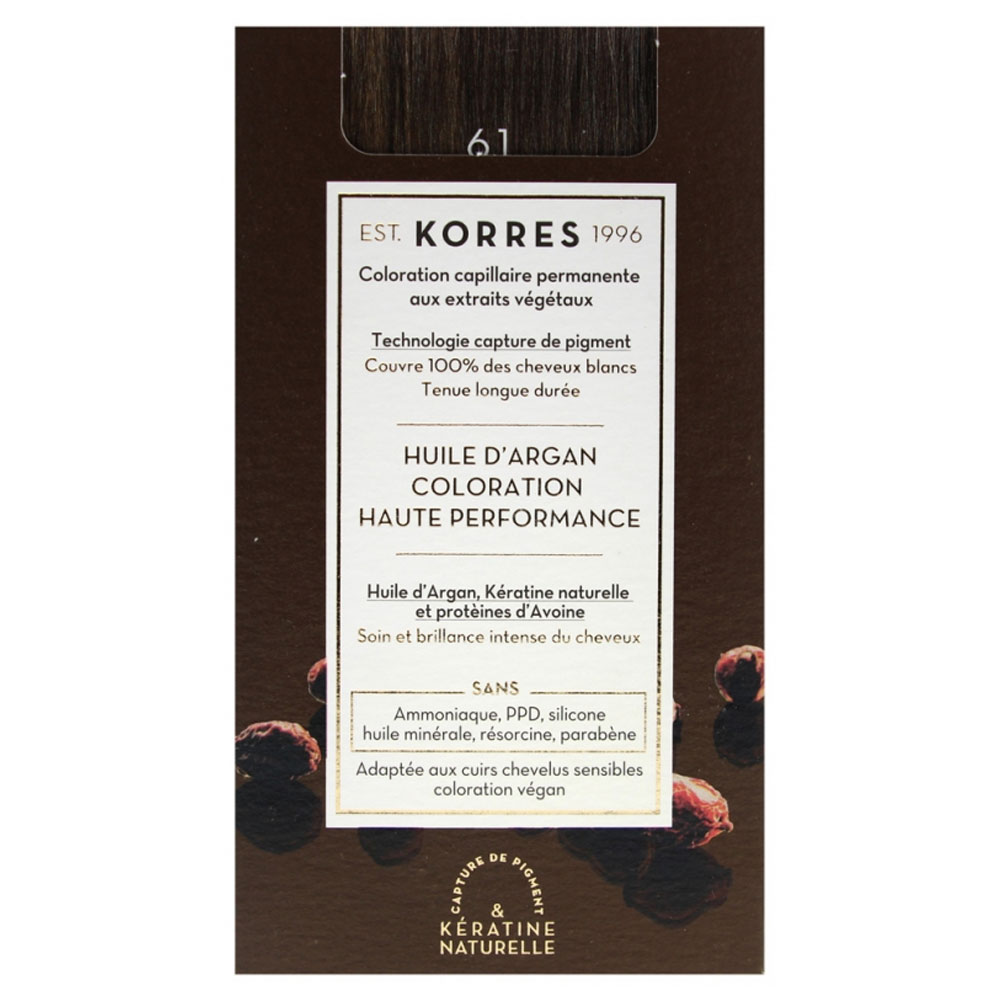 Korres Argan oil Permanent Hair Colour With Argan Oil 50ml 6.1 DARK ASH BLONDE