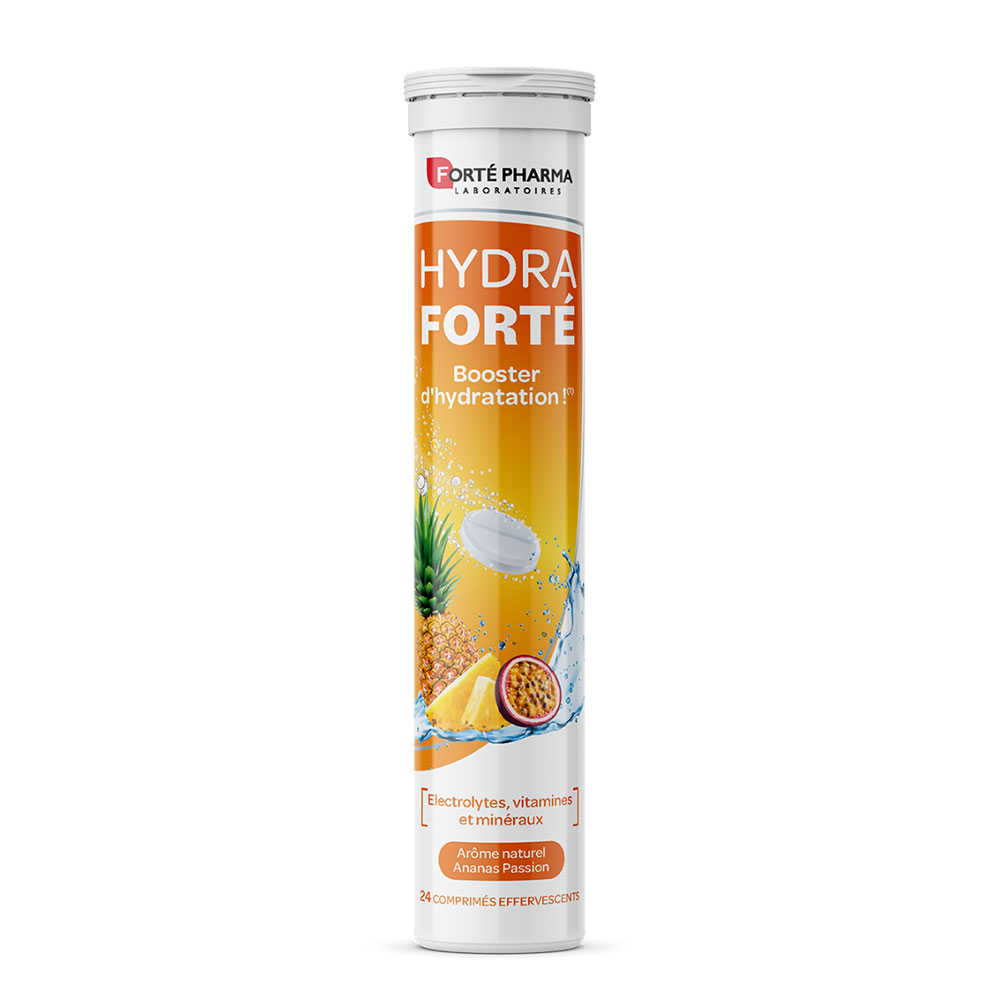 Forté Pharma Hydra Forté Hydration Booster Natural Pineapple Passion Flavour 24 effervescent tablets