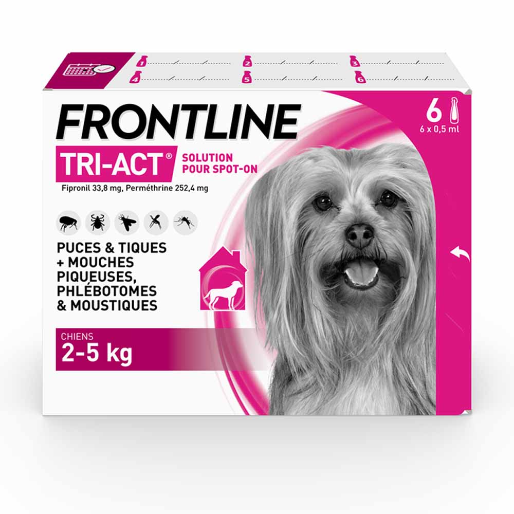 Frontline Tri-act Dogs From 2 To Pipettes X6 6 Pipettes de 0,5ml