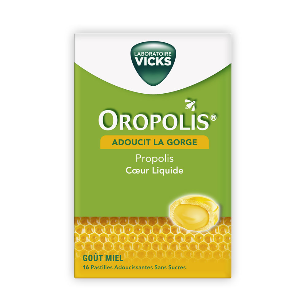 Oropolis Propolis Lozenges Honey Flavour X16 Gout Miel 16 pastilles