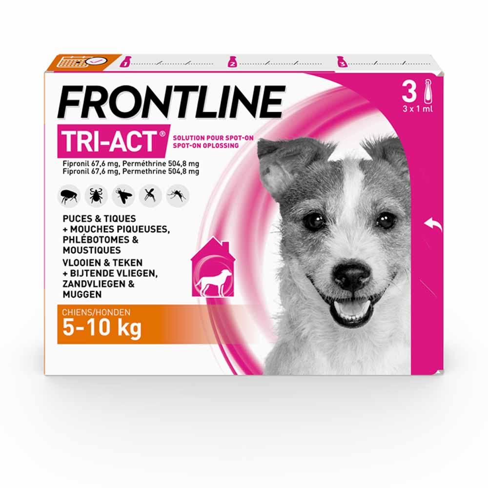 Frontline Tri-act Dogs 5 To Pipettes X3 3 Pipettes de 1ml