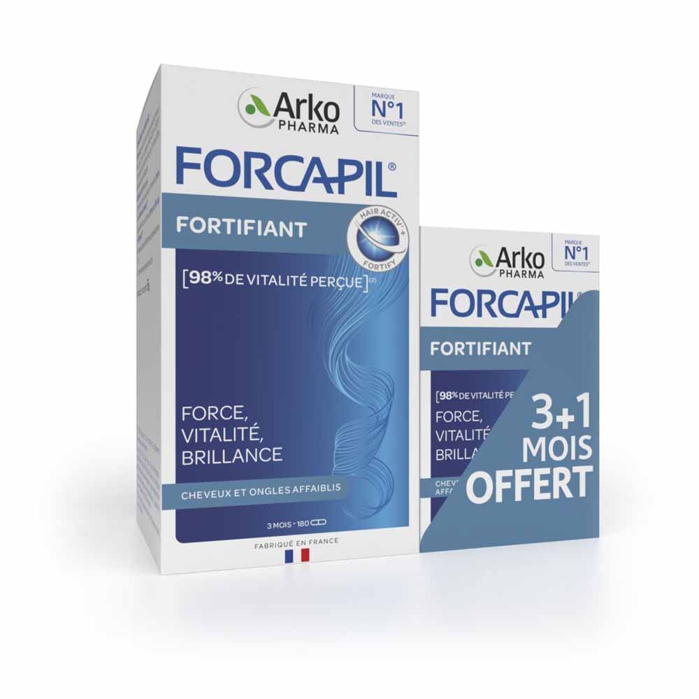 Arkopharma Forcapil Strengthening for Strength, Vitality and Shine weakened hair and nails 180 + 60 capsules